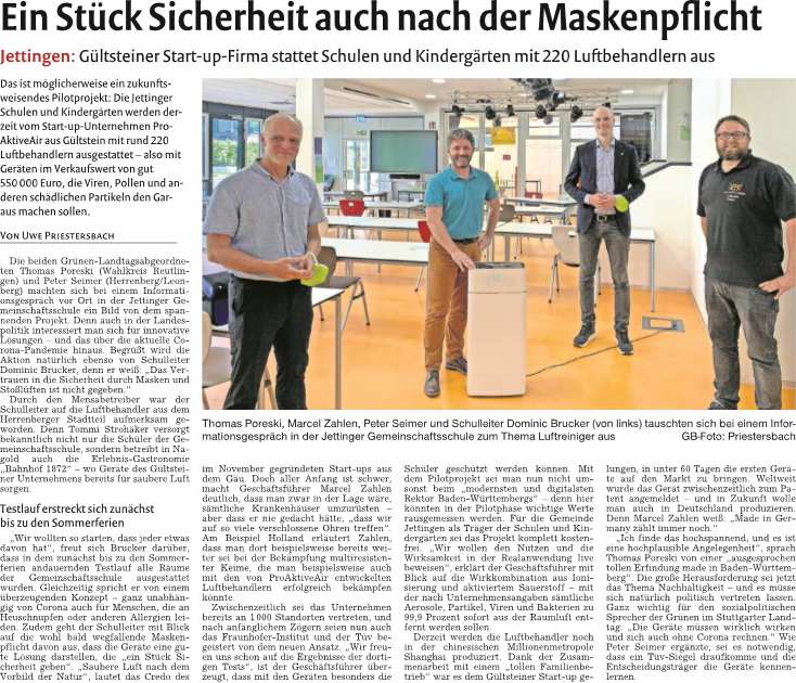 ProACtieAir på skole 220 enheder